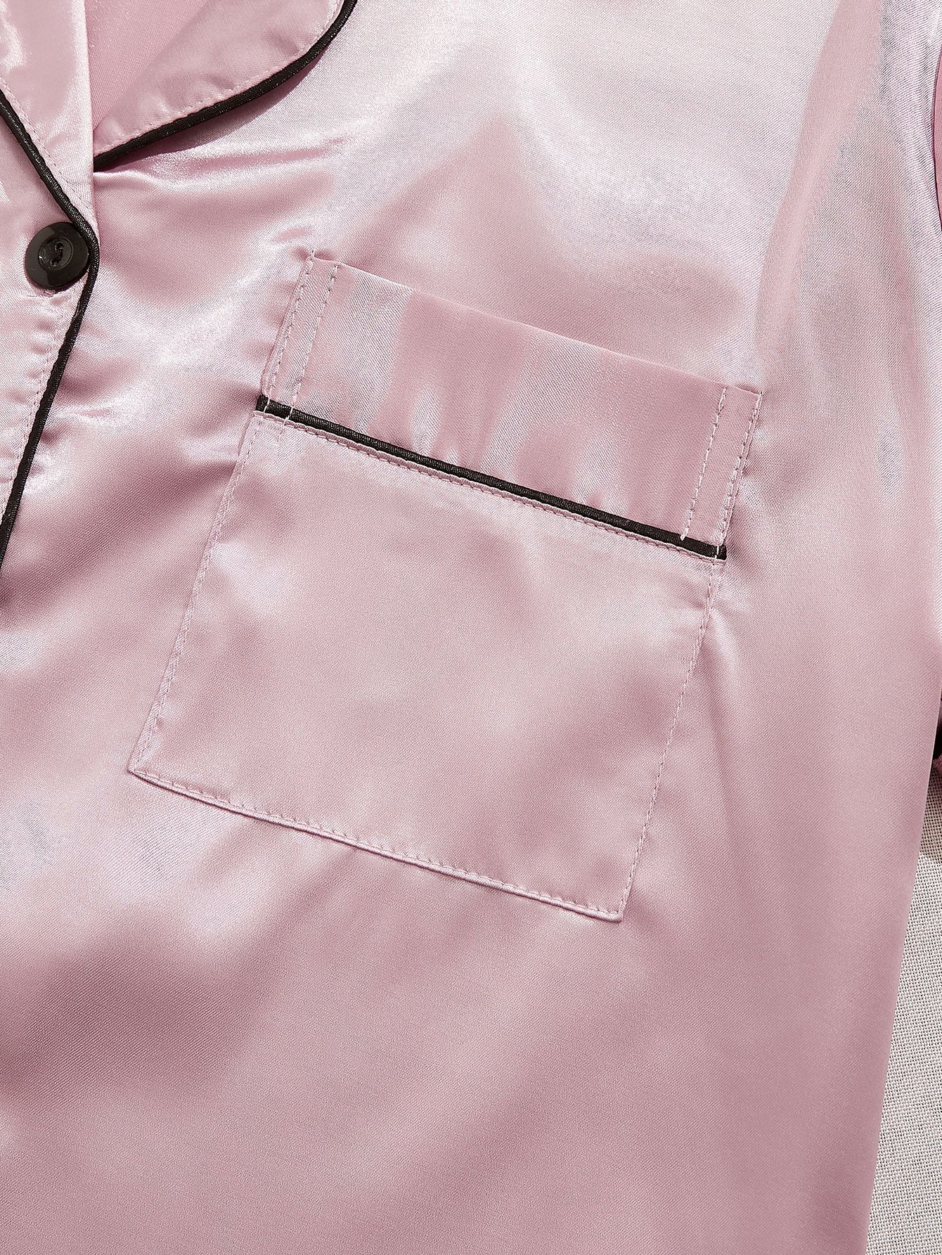 HRZN 3 Sets Satin Pajama Set, Short Sleeve Lapel Top & Elastic Waistband Shorts.