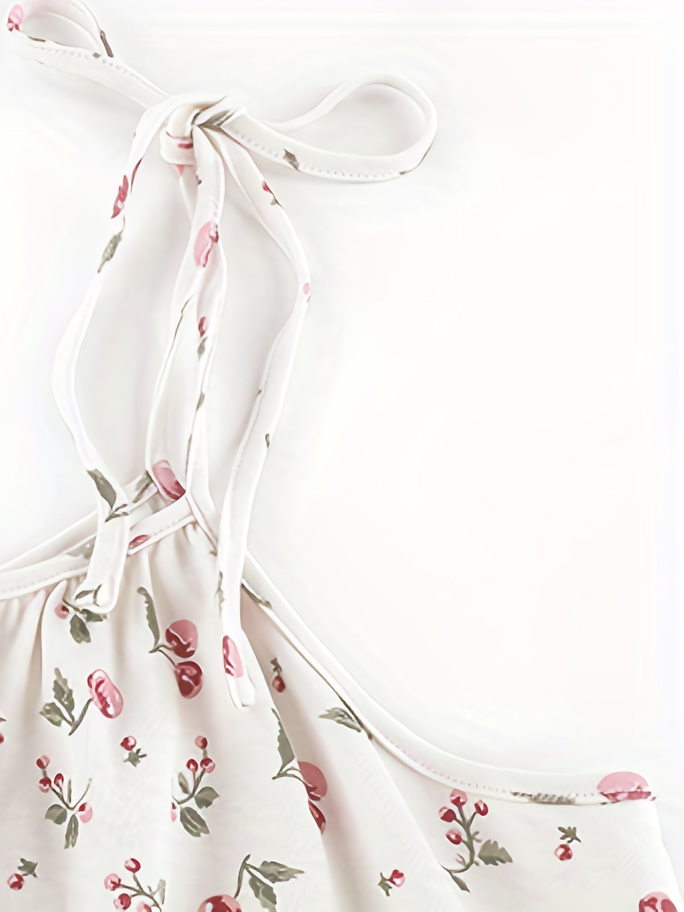 Romantic Floral Print Nightdress - Soft & Sweet Lace-Up Ruffle Slip Dress for Women - Comfortable Sleepwear, Nighttime Elegance.