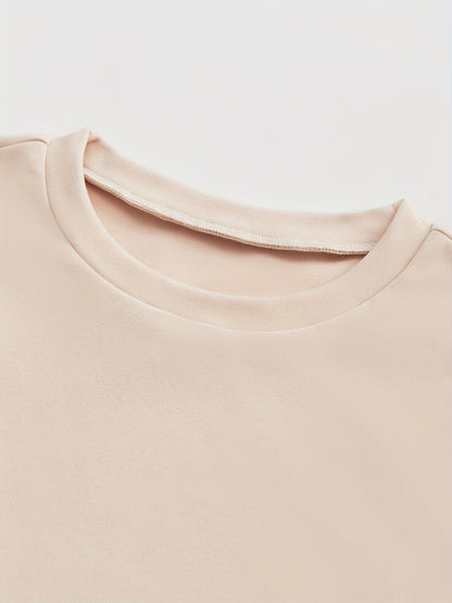 3 Sets Simple Solid Lounge Set, Crew Neck Short Sleeve Top & Lace Up Pants, Women's Loungewear & Sleepwear.