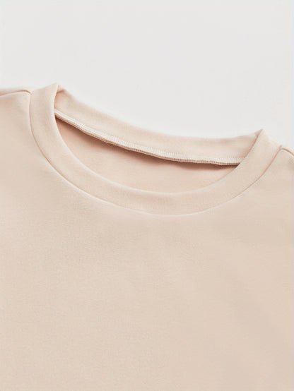 3 Sets Simple Solid Lounge Set, Crew Neck Short Sleeve Top & Lace Up Pants, Women's Loungewear & Sleepwear.